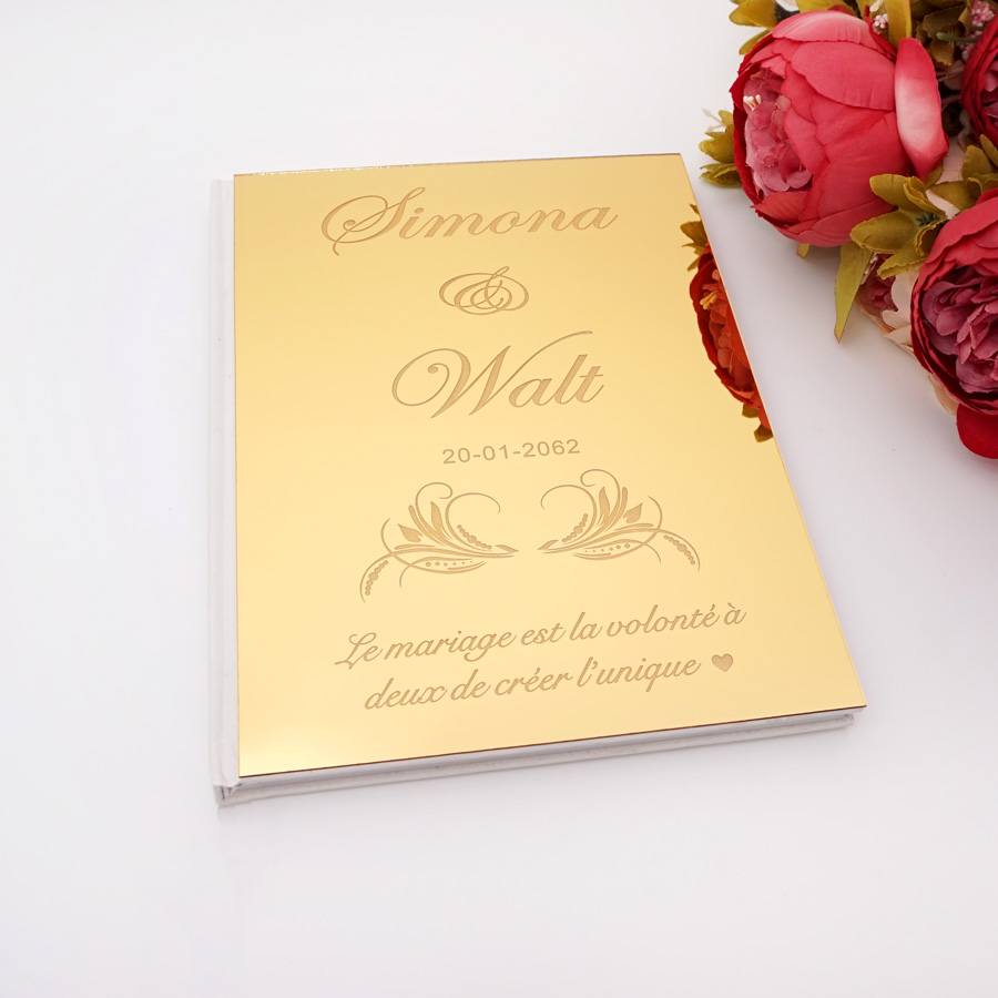 Personalized Guest Book - Specchio acrilico personalizzato elegante matrimonio firma