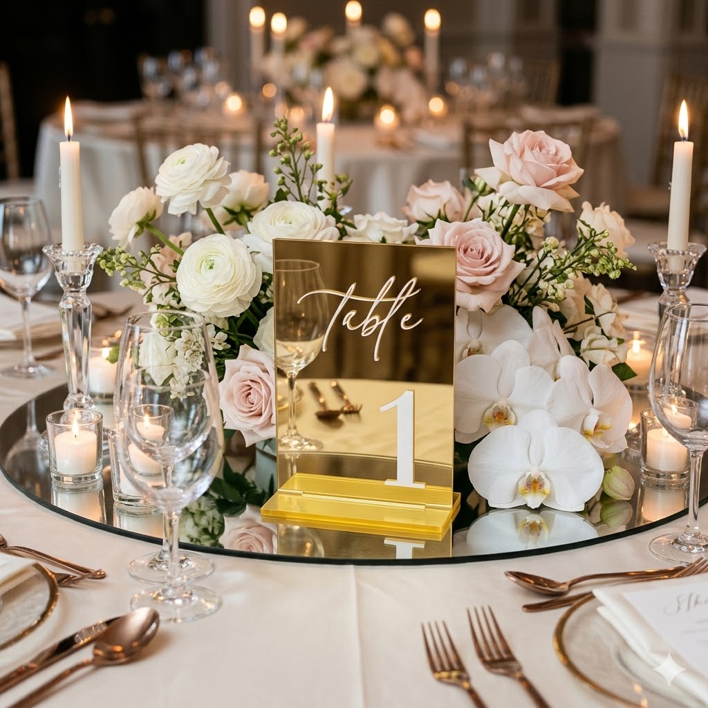 Table Number Gold - Numeri da Tavolo in Acrilico Dorato