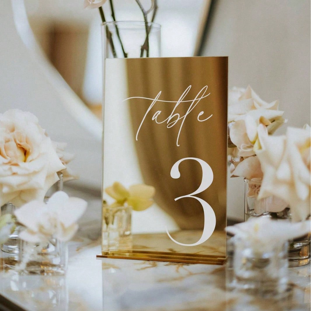 Table Number Gold - Numeri da tavolo in acrilico dorato