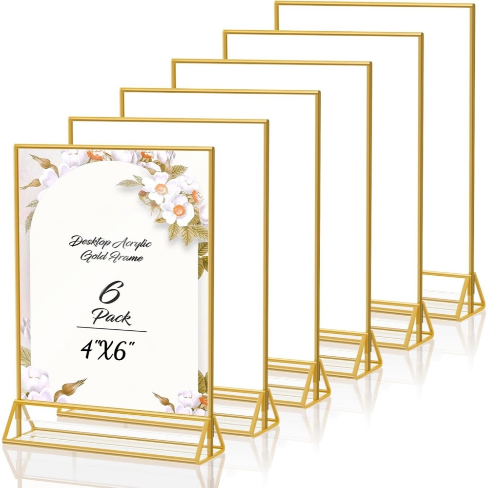 Table Number Gold - Confezione da 6 Cornici Portafoto in