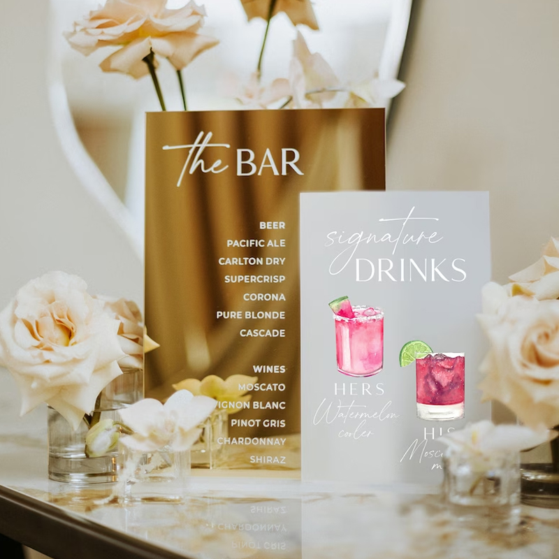 Segno della bevanda firma, bev - Table Number Gold recensione e prezzo